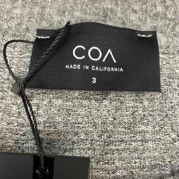 COA Sweater Dress Women's Large Gray Heather Knit Flowy Draped Hem Crew Neck - Picture 10 of 16